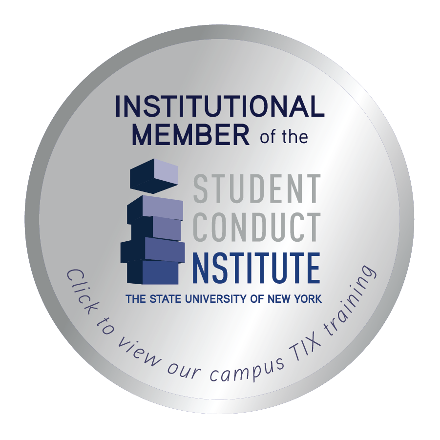 Institutional Member of the Student Conduct Institute (SUNY). Select this image to view our Title IX training.