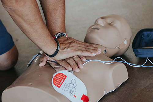 CPR practice on a dummy 