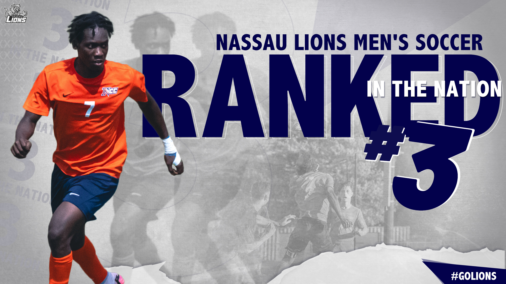 Nassau Lions Men's Soccer Ranked 3