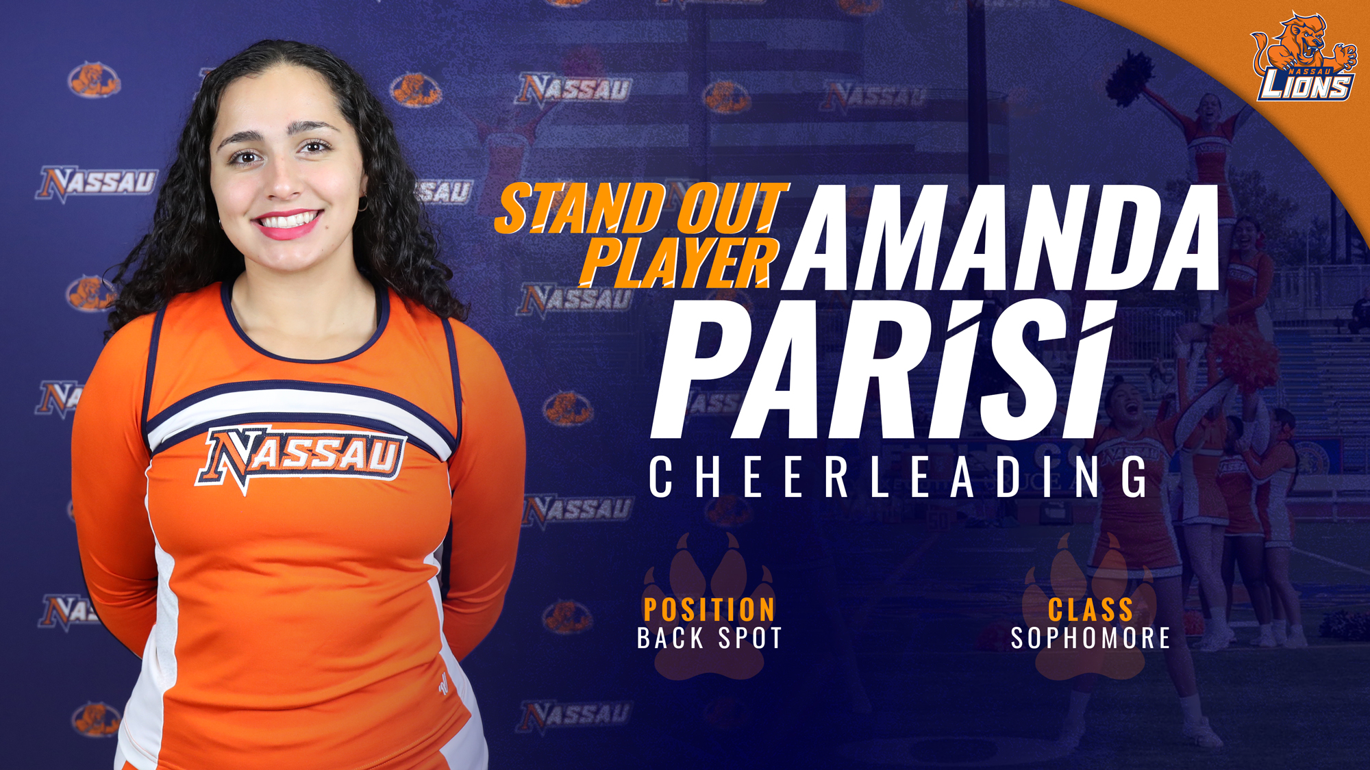 Amanda Parisi has been named the most recent Nassau Lions standout Player.