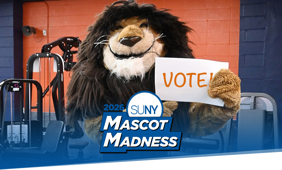 Leo The Lion with a sign saying Vote