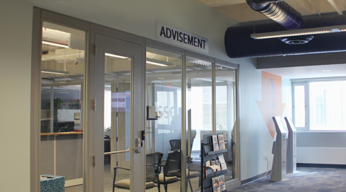 Academic Advisement Office in Student Services Center.